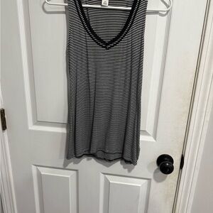 Striped Black and White Women's Tank Top